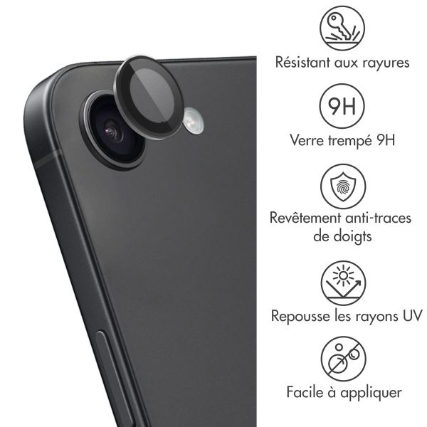 imoshion Lot de 2 protections d'objectif de caméra Apple iPhone 16e - Noir