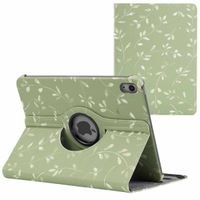imoshion Coque tablette Design rotatif à 360° Apple iPad 11 (2025) 11 pouces A16 / iPad 10 (2022) 10.9 pouces - Green Flowers