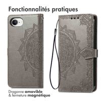 imoshion Etui de téléphone portefeuille Mandala iPhone SE 4 - Gris