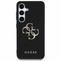 Guess Coque 4G Metal Logo Saffiano Samsung Galaxy S25 - Noir