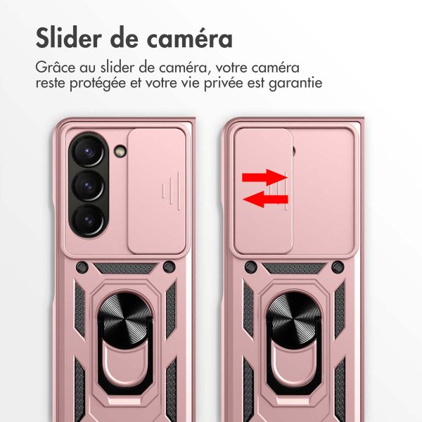 imoshion Coque Arrière Rugged avec anneau Samsung Galaxy Z Fold 5 - Rose Dorée