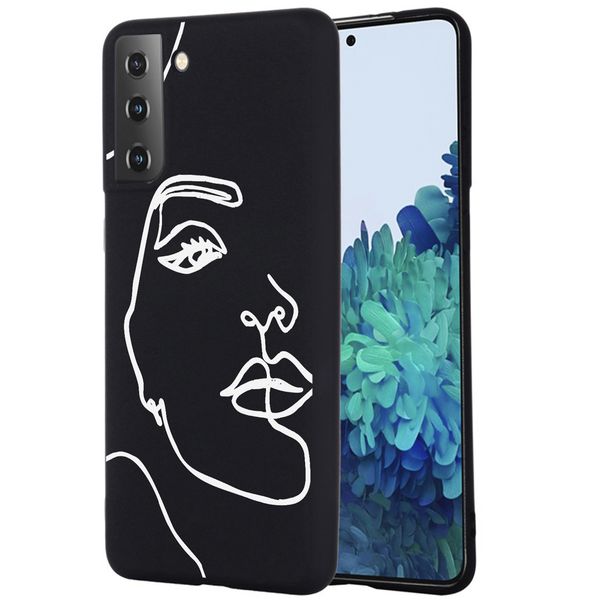 imoshion Coque Design Samsung Galaxy S21 - Line Art Woman White