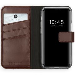 Selencia Étui portefeuille en cuir véritable Apple iPhone 12 Mini - Marron