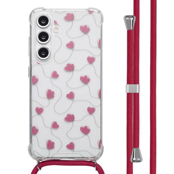 imoshion Coque Design avec cordon Samsung Galaxy S24 FE - Dusty Rose Connected Hearts