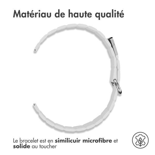 imoshion Bracelet en cuir magnétique - Connexion universelle de 22 mm - Blanc