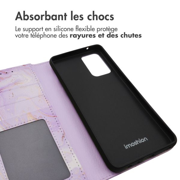 imoshion Étui de télephone portefeuille Design Samsung Galaxy A52(s) (5G/4G) - Purple Marble