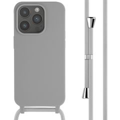 imoshion Coque en silicone avec cordon Apple iPhone 15 Pro - Gris clair