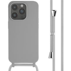 imoshion ﻿Coque en silicone avec cordon iPhone 15 Pro - Gris clair