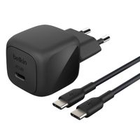 Belkin Chargeur USB-C compact BoostCharge 45W avec câble USB-C vers USB-C - 1 mètre - Noir