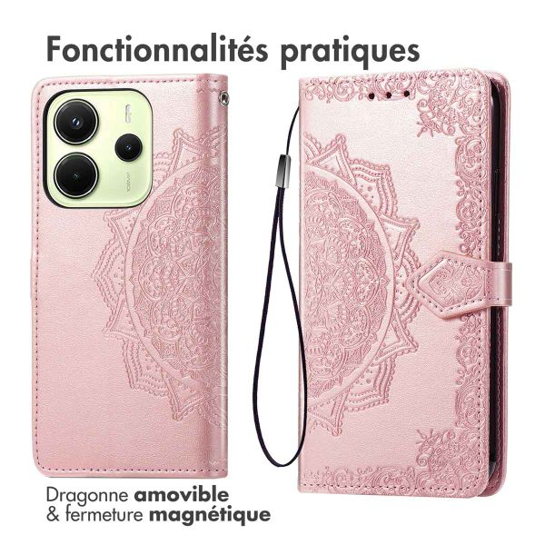 imoshion Etui de télephone Mandala Xiaomi Redmi Note 14 (4G) - Rose Doré