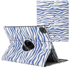 imoshion Coque tablette Design rotatif à 360° Apple iPad Pro 13 (2025) M5 / (2024) M4 - White Blue Stripes