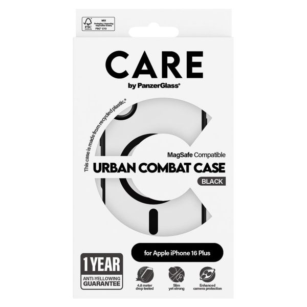 CARE by PanzerGlass Coque Urban Combat MagSafe iPhone 16 Plus - Noir