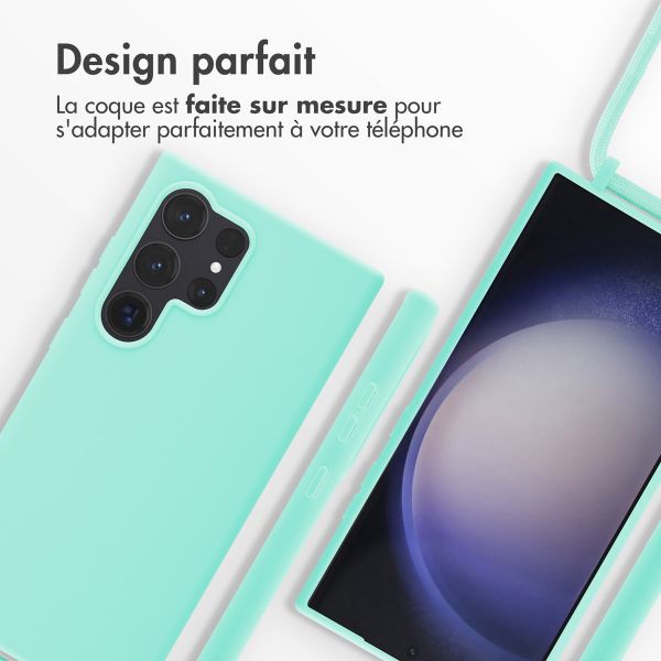 imoshion Coque en silicone avec cordon Samsung Galaxy S24 Ultra - Vert menthe