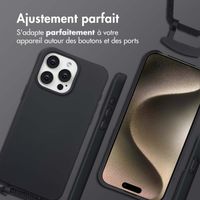 imoshion Coque arrière Color avec cordon amovible et MagSafe Apple iPhone 15 Pro Max - Noir