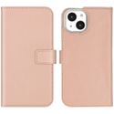 Selencia Étui de téléphone portefeuille en cuir véritable iPhone 14 - Dusty Pink