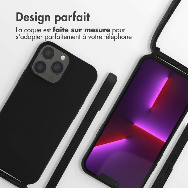 imoshion ﻿Coque en silicone avec cordon iPhone 13 Pro Max - Noir