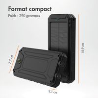 imoshion Solar Powerbank - Batterie externe avec panneau solaire - Charge rapide et fourniture d'énergie - 10.000 mAh - Noir