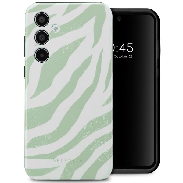 Selencia Coque arrière Vivid Tough Samsung Galaxy A35 - Colorful Zebra Sage Green