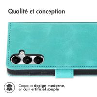 imoshion Etui de téléphone portefeuille avec cordon Samsung Galaxy A15 (4G/5G) - Turquoise