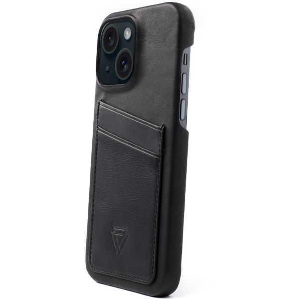 Wachikopa Coque Full Wrap C.C. avec 2 porte-cartes iPhone 15 - Black