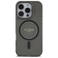 Guess MagSafe IML Glitter Case avec beads strap Apple iPhone 16 Pro - Noir