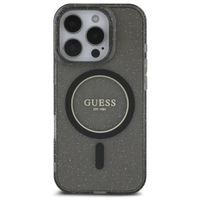 Guess MagSafe IML Glitter Case avec beads strap iPhone 16 Pro - Black