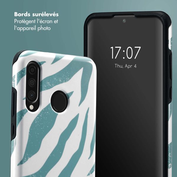 Selencia Coque arrière Vivid Huawei P30 Lite - Colorful Zebra Pine Blue