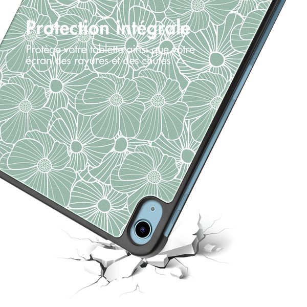 imoshion Coque tablette Design Trifold Apple iPad 11 (2025) 11 pouces A16 / iPad 10 (2022) 10.9 pouces - Botanica