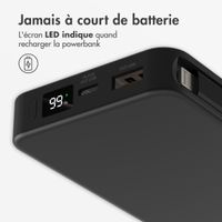 Accezz Powerbank 10 000 mAh avec câbles intégrés - Noir