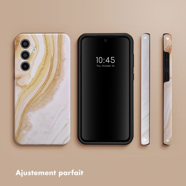 Selencia Coque arrière Vivid Samsung Galaxy A35 - Chic Marble Gold