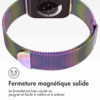 imoshion Bracelet magnétique milanais Apple Watch Series 1 - 9 / SE (38/40/41 mm) | Series 10 / 11 (42 mm) - Taille S - Colorful