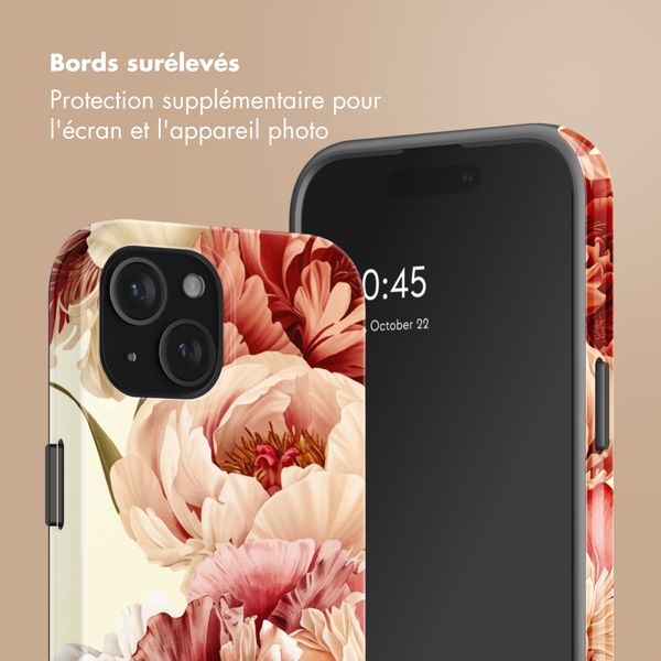 Selencia Coque arrière Vivid Apple iPhone 15 - Vintage Peony