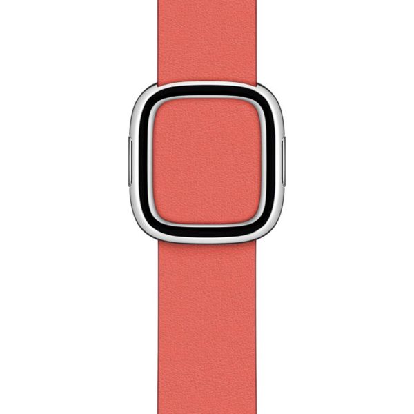 Apple Bracelet Leather Band Modern Buckle Apple Watch Series 1 t/m 9 / SE (38/40/41 mm) | Series 10 / 11 (42 mm) - Taille M - Pink Citrus