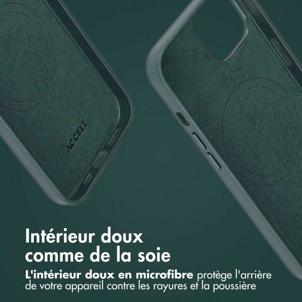 Accezz Étui de téléphone portefeuille en cuir 2-en-1 avec MagSafe Apple iPhone 14 - Cedar Green