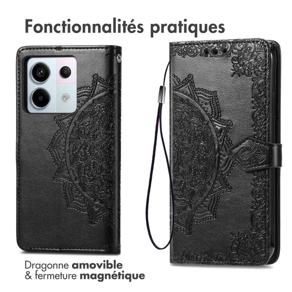 imoshion Etui de télephone Mandala Xiaomi Redmi Note 13 Pro (5G) / Poco X6 - Noir