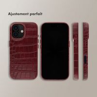 Selencia Coque arrière Croco avec MagSafe Apple iPhone 17 - Burgundy