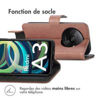 imoshion Étui de téléphone portefeuille Luxe Xiaomi Redmi A3 - Brun