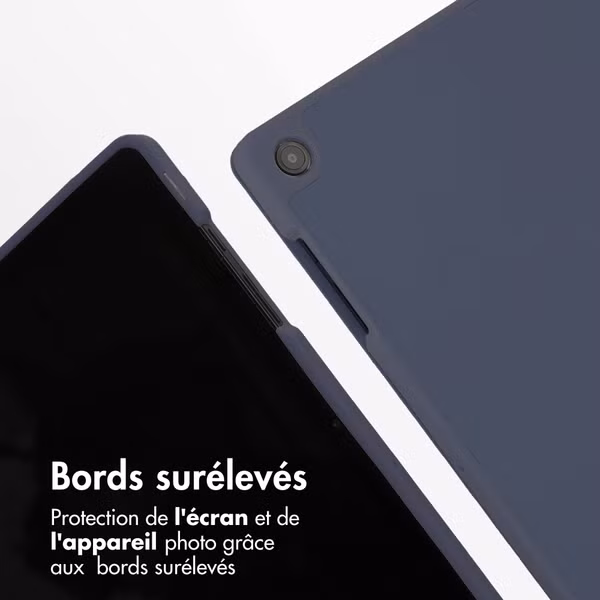 Accezz Coque tablette portefeuille Smart Silicone Samsung Galaxy Tab A11 Plus / A9 Plus - Bleu foncé