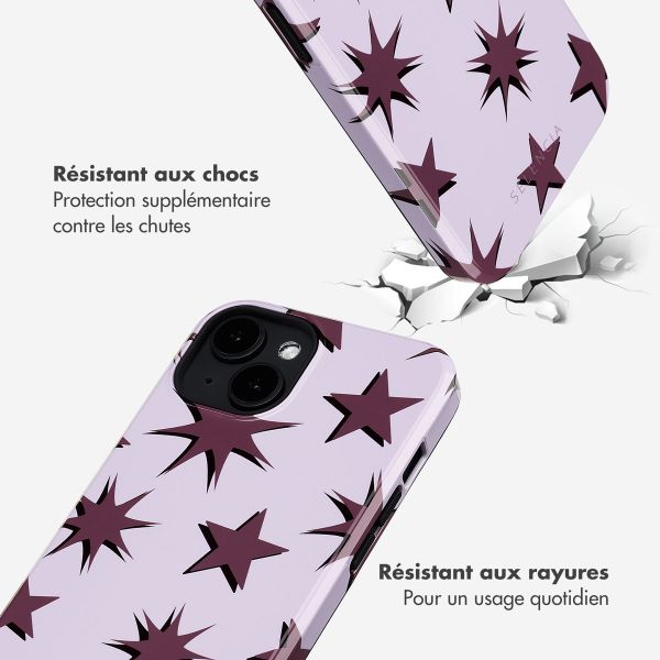 Selencia Coque arrière Vivid Tough avec MagSafe iPhone 14 - Stars Plum Lilac