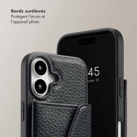 Selencia Coque à cordon avec porte-cartes enveloppe Sera iPhone 16 - Noir