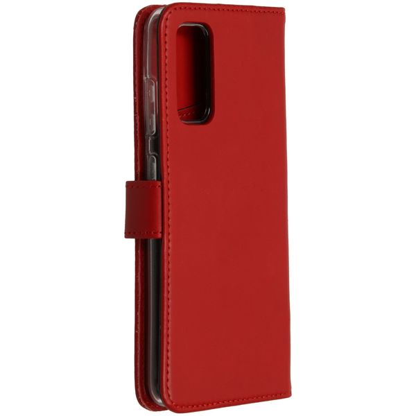 Selencia Étui portefeuille en cuir véritable Samsung Galaxy S20 - Rouge