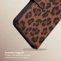 Selencia Étui de télephone portefeuille imprimé léopard Sabi Samsung Galaxy A35 - Mocha Brown