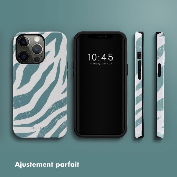Selencia Coque arrière Vivid Apple iPhone 13 Pro - Colorful Zebra Pine Blue
