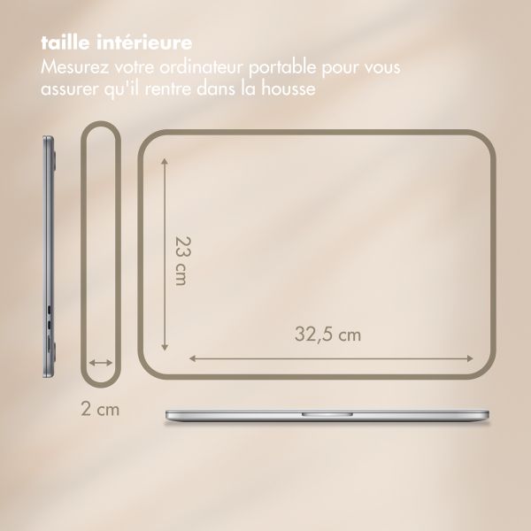 Selencia Pochette ordinateur Corduroy 13-14 pouces - Beige