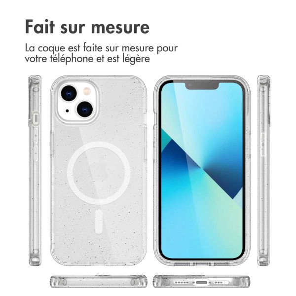imoshion Coque Pailletée avec MagSafe Apple iPhone 14 - Paillettes Transparent