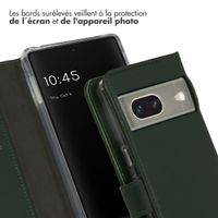 Selencia Étui de téléphone portefeuille en cuir véritable Google Pixel 7 - Vert