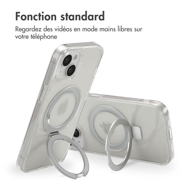 Accezz Coque Ring Stand avec MagSafe Apple iPhone 15 - Transparent