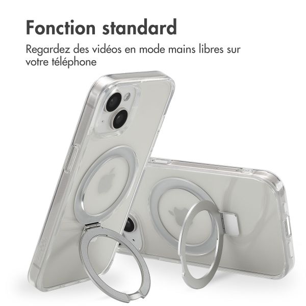 Accezz Coque Ring Stand avec MagSafe iPhone 15 - Transparent