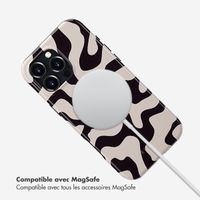 Selencia Coque arrière Vivid Tough avec MagSafe iPhone 16 Pro Max - Art Wave Black