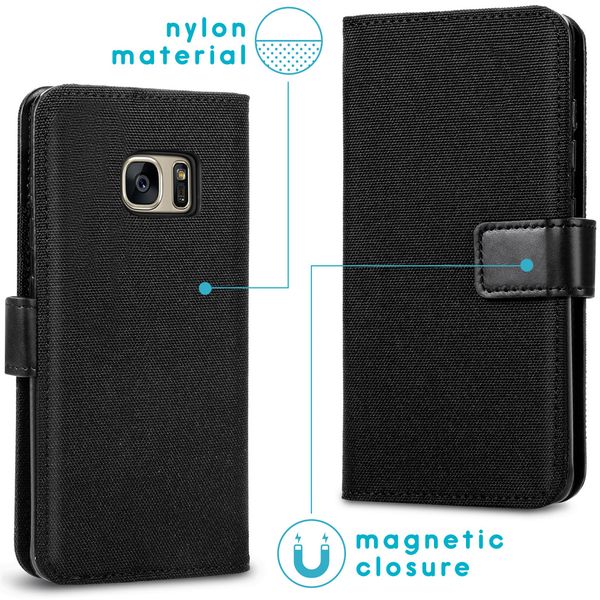 imoshion Étui de téléphone portefeuille Canvas Luxe Galaxy S7 - Noir